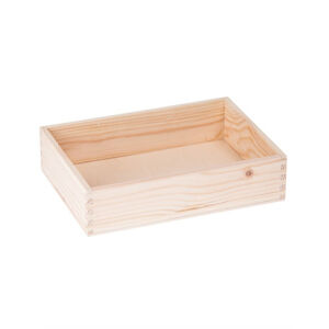 FK Dřevěná krabička bez víka - 22x16x5 cm, Přírodní