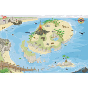 dvěděti Le Toy Van Hrací koberec PLAYMAT pirátský ostrov 80x120cm