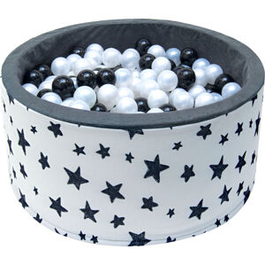 Webex Dětský bazének s míčky - černo bílá hvězdička - 200 ks míčků