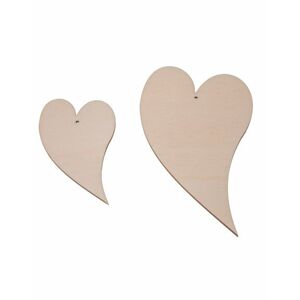 Dřevěná ozdoba (srdce 2ks) - 15x9 cm, 10x5 cm