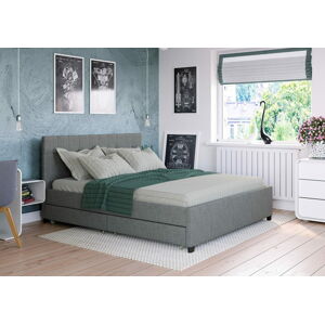 Bigmeble Čalouněná postel Créma - 140x200 cm - Látková (světle šedá)