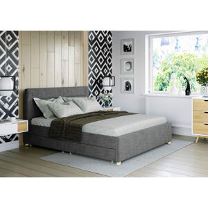 Bigmeble Čalouněná postel Monzo - 120x200 cm - Látková (tmavě šedá)