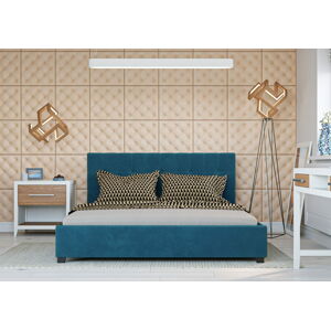 Bigmeble Čalouněná postel Modeno - 120x200 cm - Semiš (Azurová)