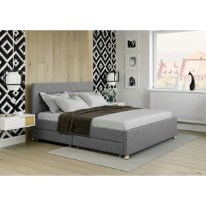 Bigmeble Čalouněná postel Monzo - 140x200 cm - Látková (světle šedá)
