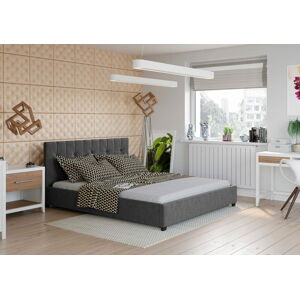 Bigmeble Čalouněná postel Modeno - 180x200 cm - Tkanina (Tmavě šedá)