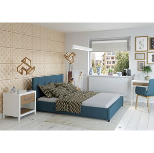 Bigmeble Čalouněná postel Modeno - 180x200 cm - Tkanina (Azurová)