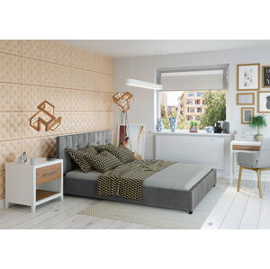 Bigmeble Čalouněná postel Modeno - 180x200 cm - Semiš (Tmavě šedá)