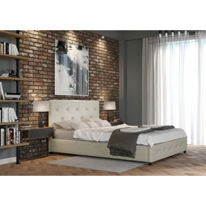 Bigmeble Čalouněná postel Sart - 120x200 cm - Tkanina (Béžová)