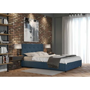 Bigmeble Čalouněná postel Sart - 180x200 cm - Tkanina (Azurová)