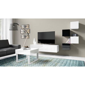 GAB Obývací stěna + konferenční stolek - Lorona 20 (Bílá + Černá)