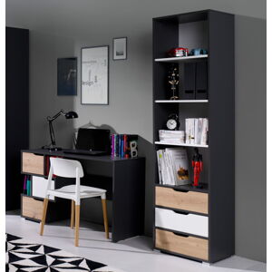 MDC Sestava nábytku - Idea 17 (Černá + Bílá + Řemeslný dub)