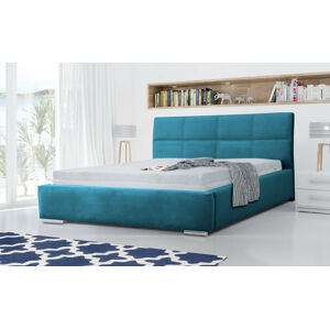 Eka Čalouněná postel Flow 90x200 cm Barva látky Trinity: (2313) Modrá, Úložný prostor: S dřevěným rámem úložného prostoru