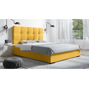 Eka Čalouněná postel Kanary 180x200 cm Barva látky Trinity: (2318) Žlutá, Úložný prostor: Bez úložného prostoru