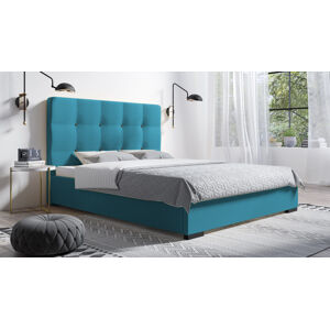 Eka Čalouněná postel Kanary 140x200 cm Barva látky Trinity: (2313) Modrá, Úložný prostor: Bez úložného prostoru