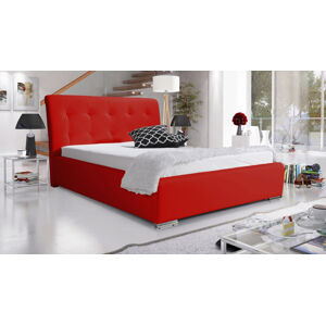 Eka Čalouněná postel Star 160x200 cm Barva látky Eko-kůže: Červená (10), Úložný prostor: S kovovým rámem úložného prostoru
