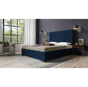 Eka Čalouněná postel Berry 90x200 cm Barva látky Riviera: Královská modrá (81), Úložný prostor: S dřevěným rámem úložného prostoru
