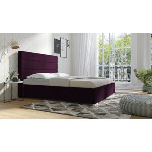 Eka Čalouněná postel Coral 90x200 cm Barva látky: Fialová (03), Úložný prostor: S dřevěným rámem úložného prostoru