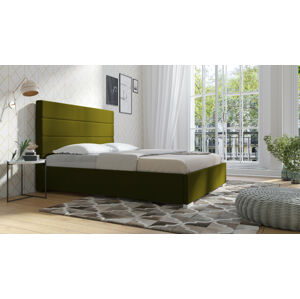 Eka Čalouněná postel Coral 90x200 cm Barva látky: Olivová (17), Úložný prostor: Bez úložného prostoru