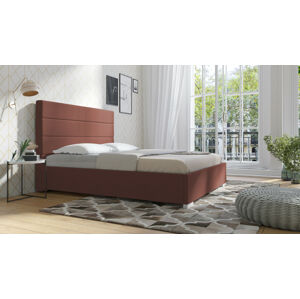 Eka Čalouněná postel Coral 90x200 cm Barva látky: Starorůžová (29), Úložný prostor: S dřevěným rámem úložného prostoru