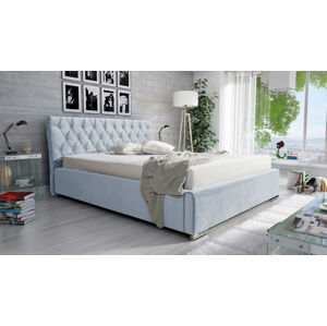 Eka Čalouněná postel Luxurious 90x200 cm Barva látky Casablanca: Pastelová modrá (20)