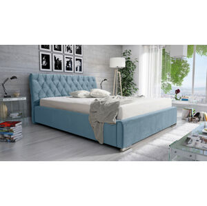 Eka Čalouněná postel Luxurious 90x200 cm Barva látky Casablanca: Modrá (22)