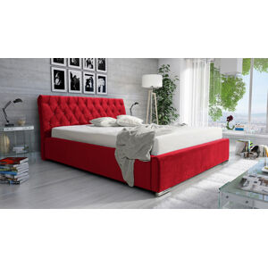 Eka Čalouněná postel Luxurious 90x200 cm Barva látky Trinity: (2309) Červená, Úložný prostor: S kovovým rámem úložného prostoru