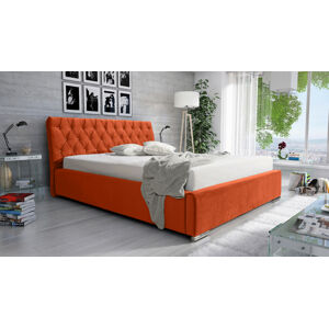 Eka Čalouněná postel Luxurious 90x200 cm Barva látky Trinity: (2317) Oranžová, Úložný prostor: S dřevěným rámem úložného prostoru