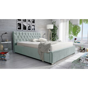 Eka Čalouněná postel Luxurious 140x200 cm Barva látky Trinity: (2321) Světlá zelená, Úložný prostor: Bez úložného prostoru