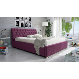 Eka Čalouněná postel Luxurious 160x200 cm Barva látky Trinity: (2311) Fialová, Úložný prostor: S kovovým rámem úložného prostoru