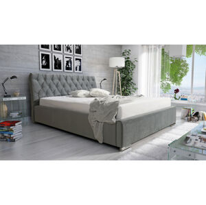 Eka Čalouněná postel Luxurious 160x200 cm Barva látky Trinity: (2315) Tmavá šedá, Úložný prostor: Bez úložného prostoru