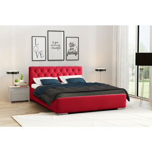 Eka Čalouněná postel Elegant 180x200 cm Barva látky Trinity: (2309) Červená, Úložný prostor: S dřevěným rámem úložného prostoru