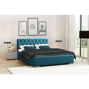 Eka Čalouněná postel Elegant 180x200 cm Barva látky Trinity: (2313) Modrá, Úložný prostor: S dřevěným rámem úložného prostoru
