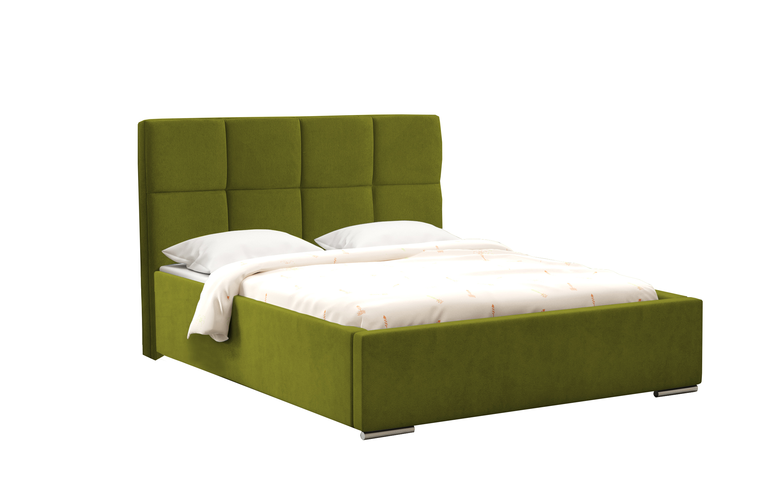 Eka Čalouněná postel Malo 120x200 cm Barva látky - Fresh: Olivová (12)