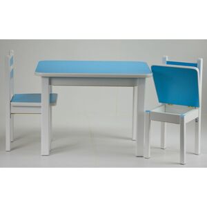 KD Stůl a dvě židličky ST1 modro-bílá