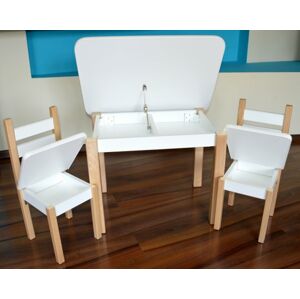 Kids Stůl a dvě židličky ST1 bílo-přírodní