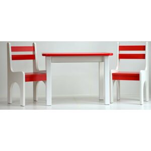Stůl a dvě židličky K1 červená