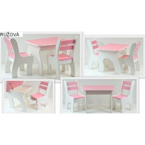 Stůl a dvě židličky K3 růžová