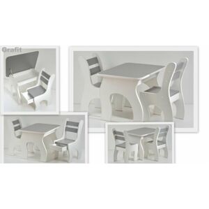 Stůl a dvě židličky K3 grafit