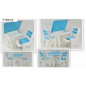Stůl a dvě židličky K3 tyrkys