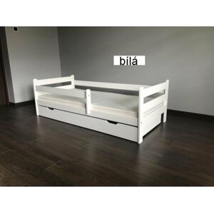 Arb-x Dětská postel Jirka 180x80 cm + šuplík + matrace - bílá