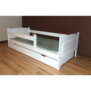 Dětská postel 180x80 cm Jan + šuplík + matrace - bílá