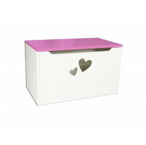 HB Box na hračky - srdce růžová 70cm/42cm/40cm