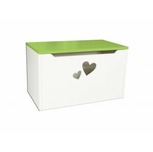 Box na hračky - srdce zelená 70cm/42cm/40cm