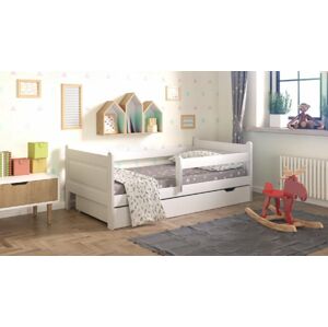 Dětská postel 160x80 cm Daduš + šuplík + matrace - bílá