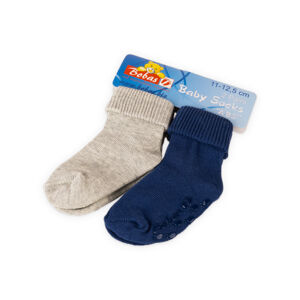 Bobas Kojenecké froté ponožky 11-12,5 cm (2 páry) – Šedé a modré