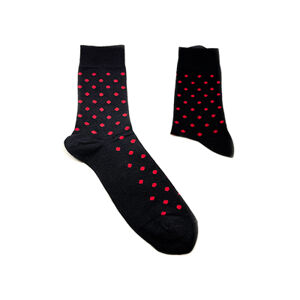 Ostravasklad Dárkové ponožky černé s červeným vzorem Velikost: 41 - 46