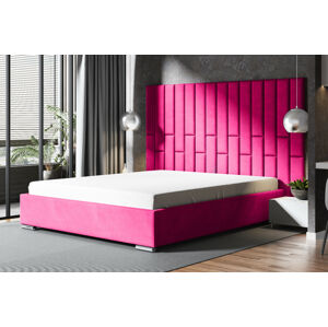 Eka Čalouněná postel Lana 140 x 200 cm Barva látky Trinity: (2310) Růžová, Úložný prostor: S dřevěným rámem úložného prostoru