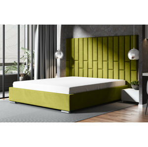 Eka Čalouněná postel Lana 140 x 200 cm Barva látky Trinity: (2312) Zelená, Úložný prostor: S kovovým rámem úložného prostoru