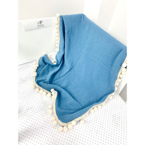 Nell Dětská mušelinová deka 100 x 75 cm - tmavě modrá