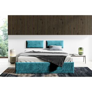 Čalouněná postel Lucy - 140x200 cm Barva látky Casablanca: Azurová (13)